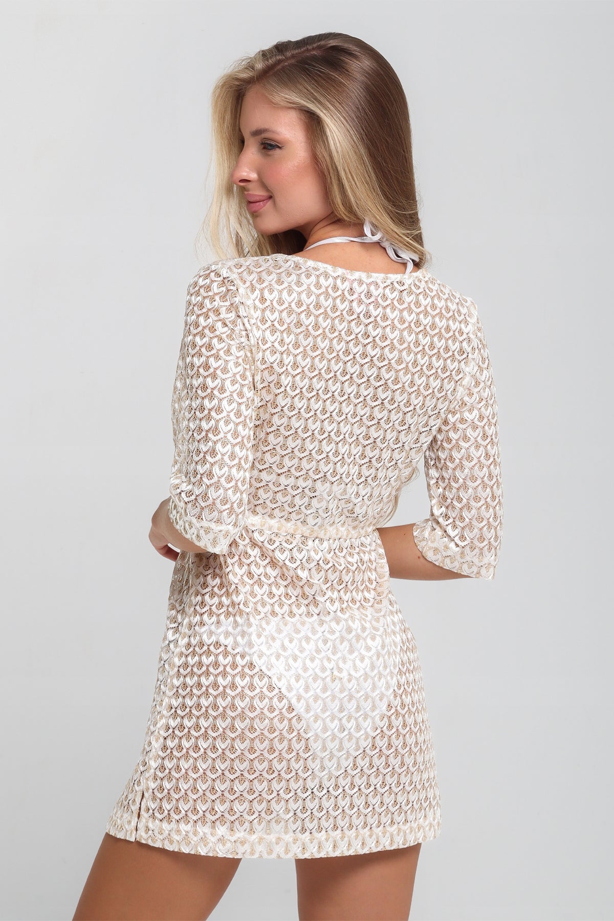 Anitas Sarah Golden White Short Cover Up