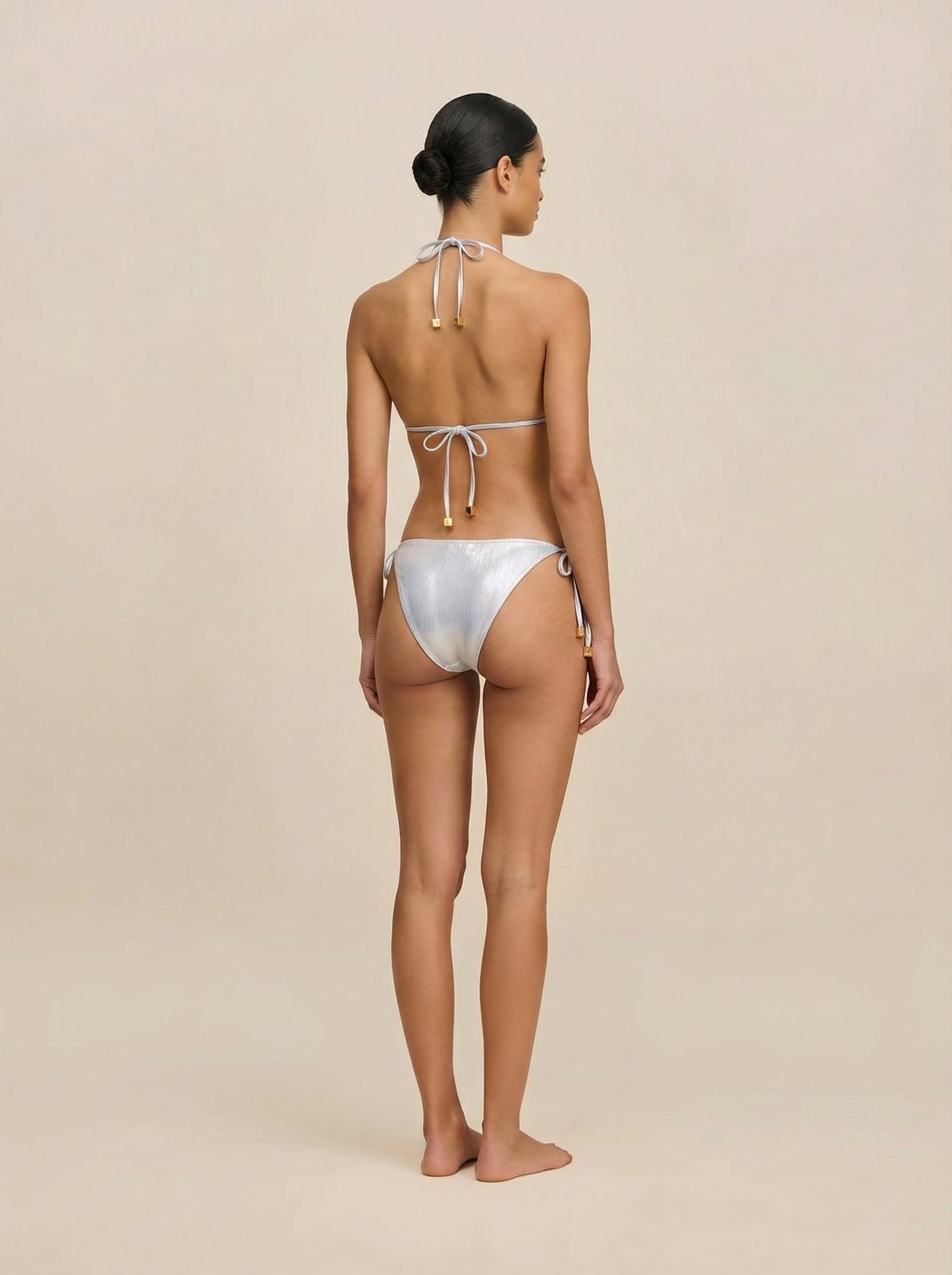 Basic Beach Bikini Bottom - Silver