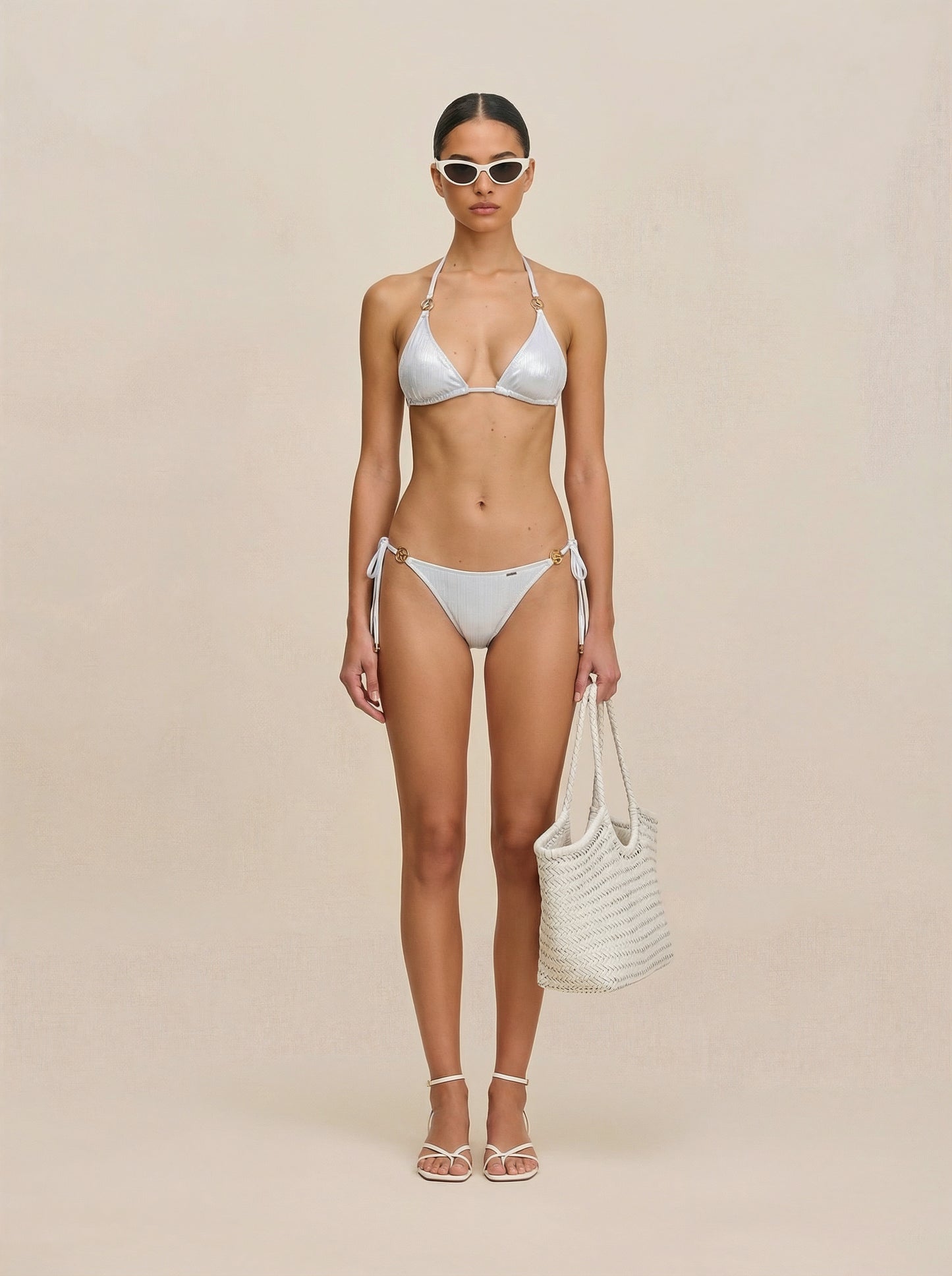 Basic Beach Bikini Bottom - Silver