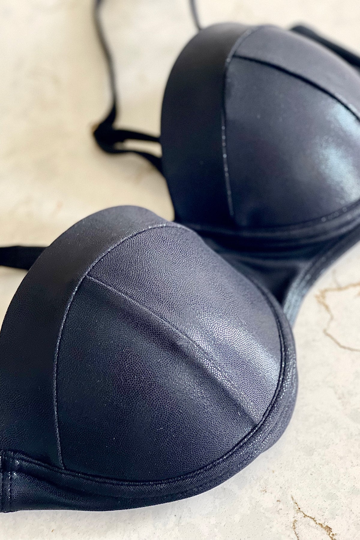 Anitas Elegance Bikini Push Up Top with Cups - Shiny Black