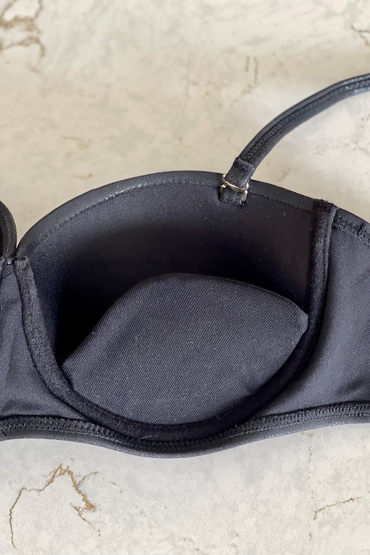 Anitas Elegance Bikini Push Up Top with Cups - Shiny Black