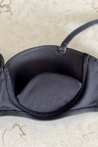 Anitas Elegance Bikini Push Up Top with Cups - Shiny Black