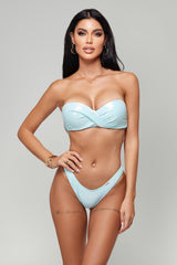 Always There Padded Bikini Top - Sky Blue Shimmer