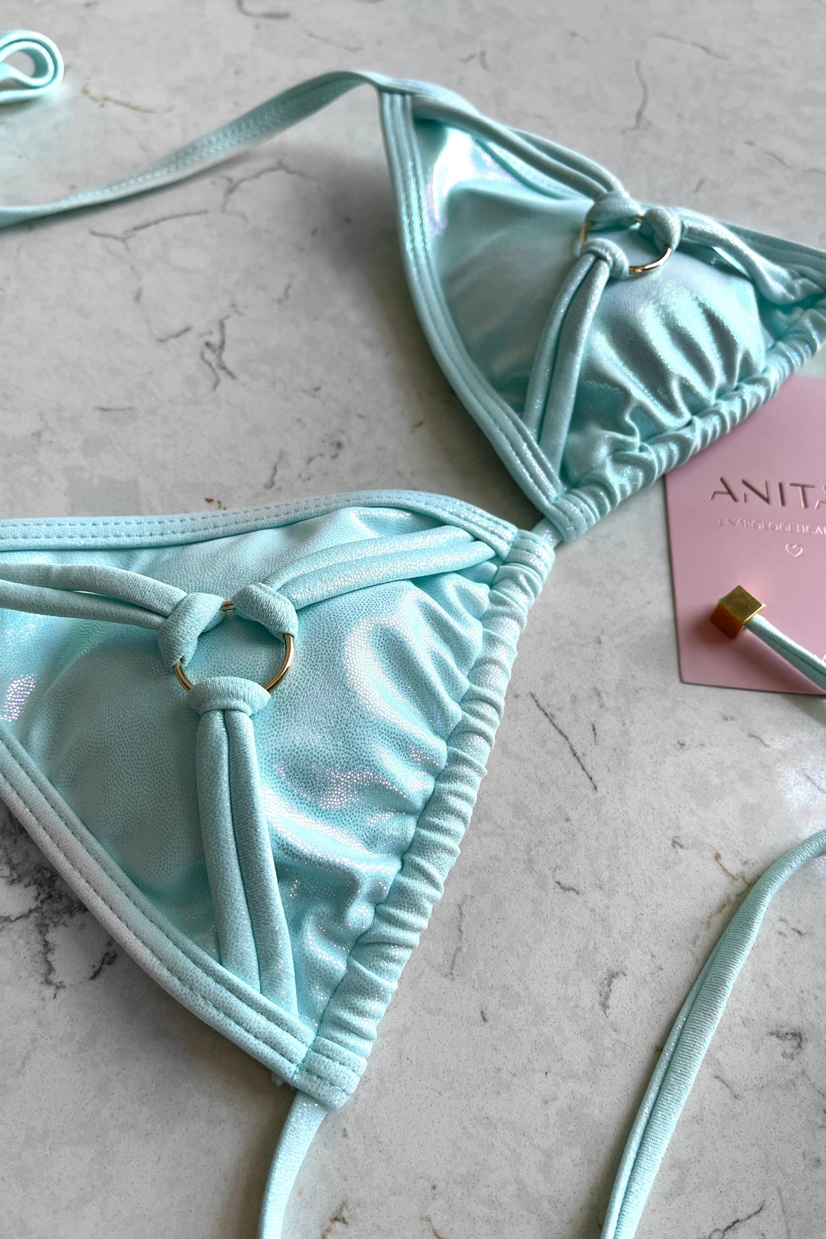 Mint Green Shimmer Bikini Top - HY BRASIL