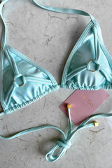Discovered Bikini Triangle Top - Sky Blue Shimmer