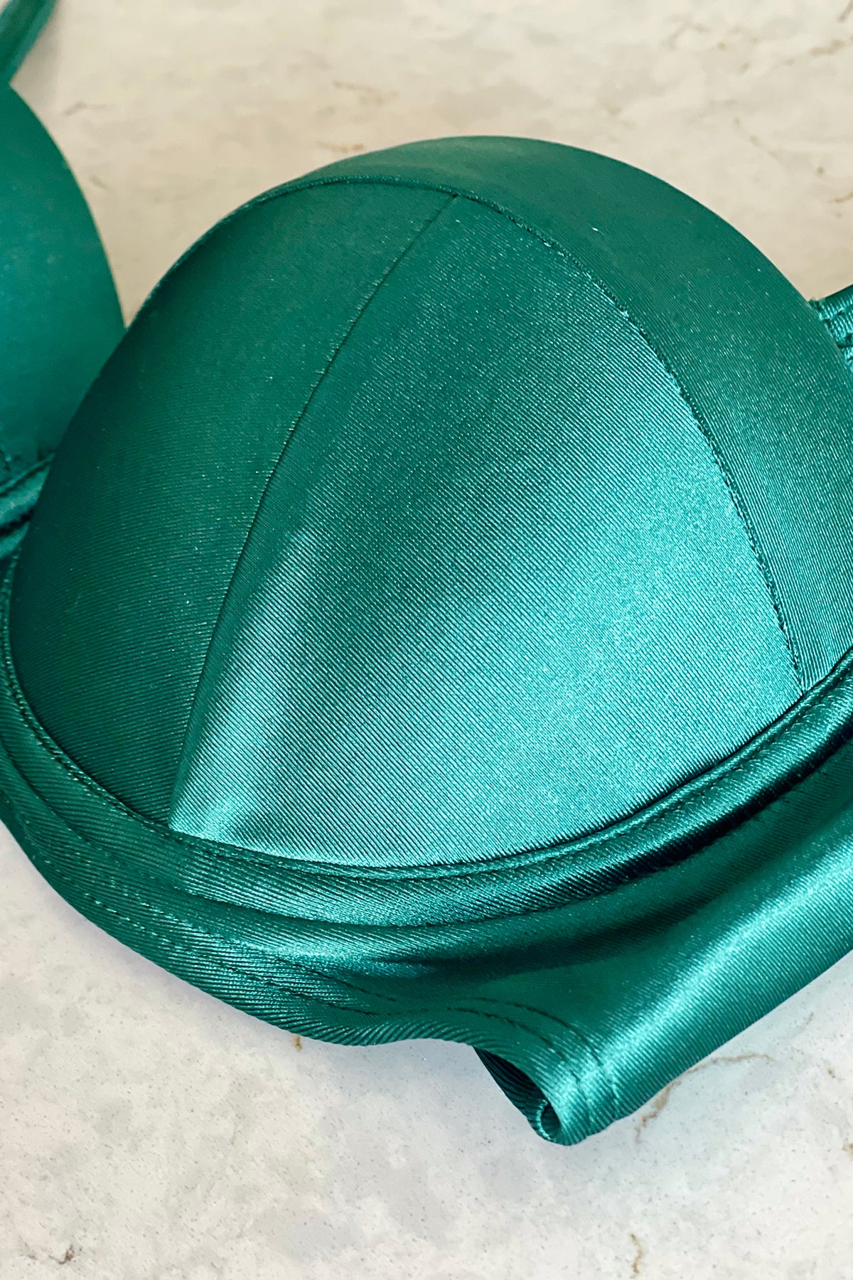 Elegance Bikini Push Up Top with Cups - Emerald Green