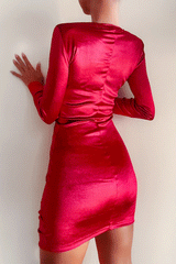 Flatter Me Velvet Dress - Epic Red