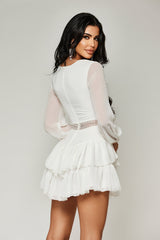 Flying Higher White Chiffon Mini Dress