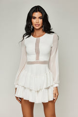 Flying Higher White Chiffon Mini Dress