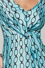 Forever Yours Silk Dress - Blue Chains