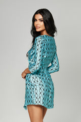 Forever Yours Silk Dress - Blue Chains