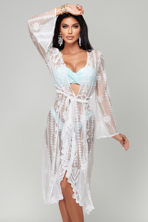 Kristy White Lace Cover Up