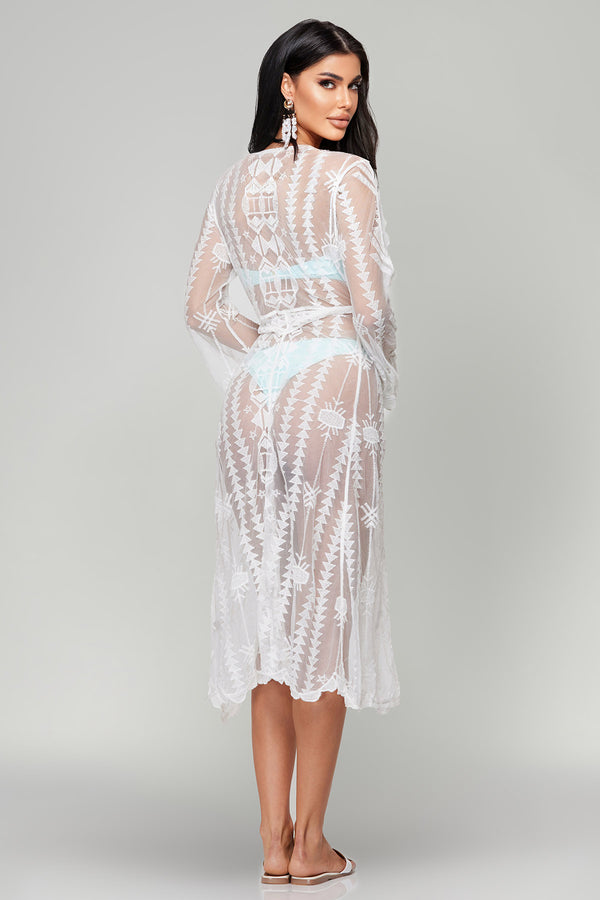 Kristy White Lace Cover Up
