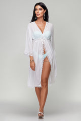 Nina White Long Cover Up