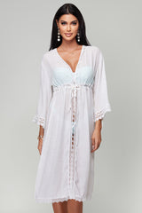 Nina White Long Cover Up
