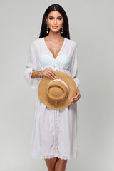 Nina White Long Cover Up