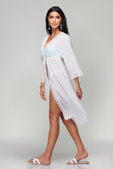 Nina White Long Cover Up