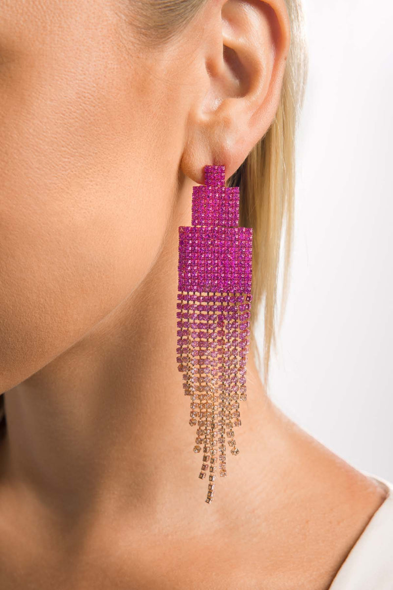 Pink Waterfall Earrings