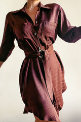 Soft Focus - Chocolate Casual Shirt-Dress