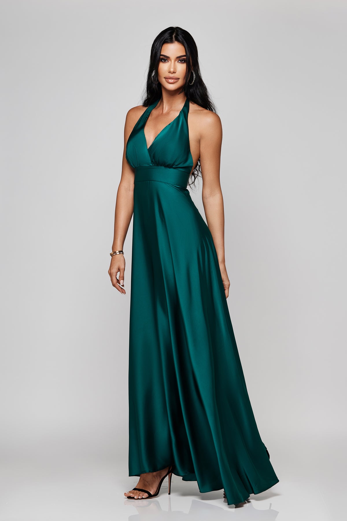 Very Lucky Him - Green Silk Dress