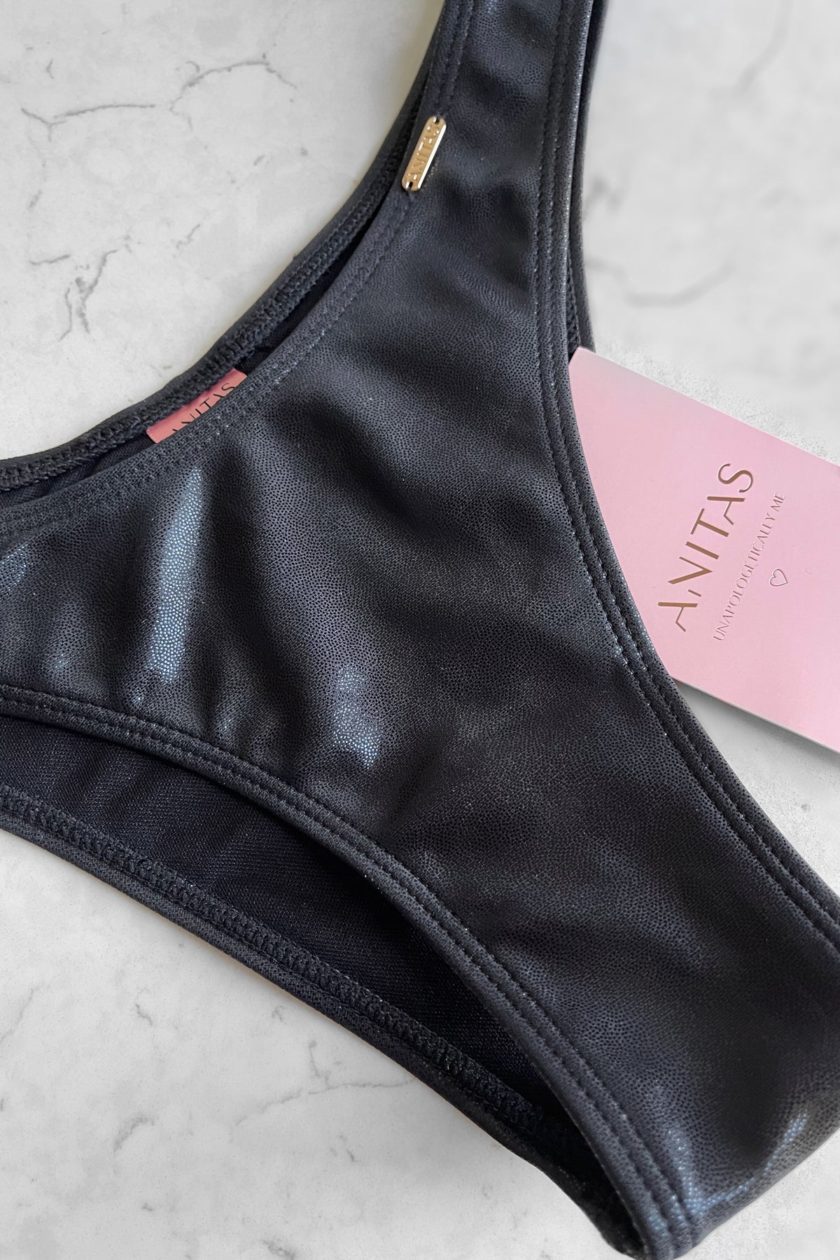 Watch Me Bikini Bottoms - Shiny Black