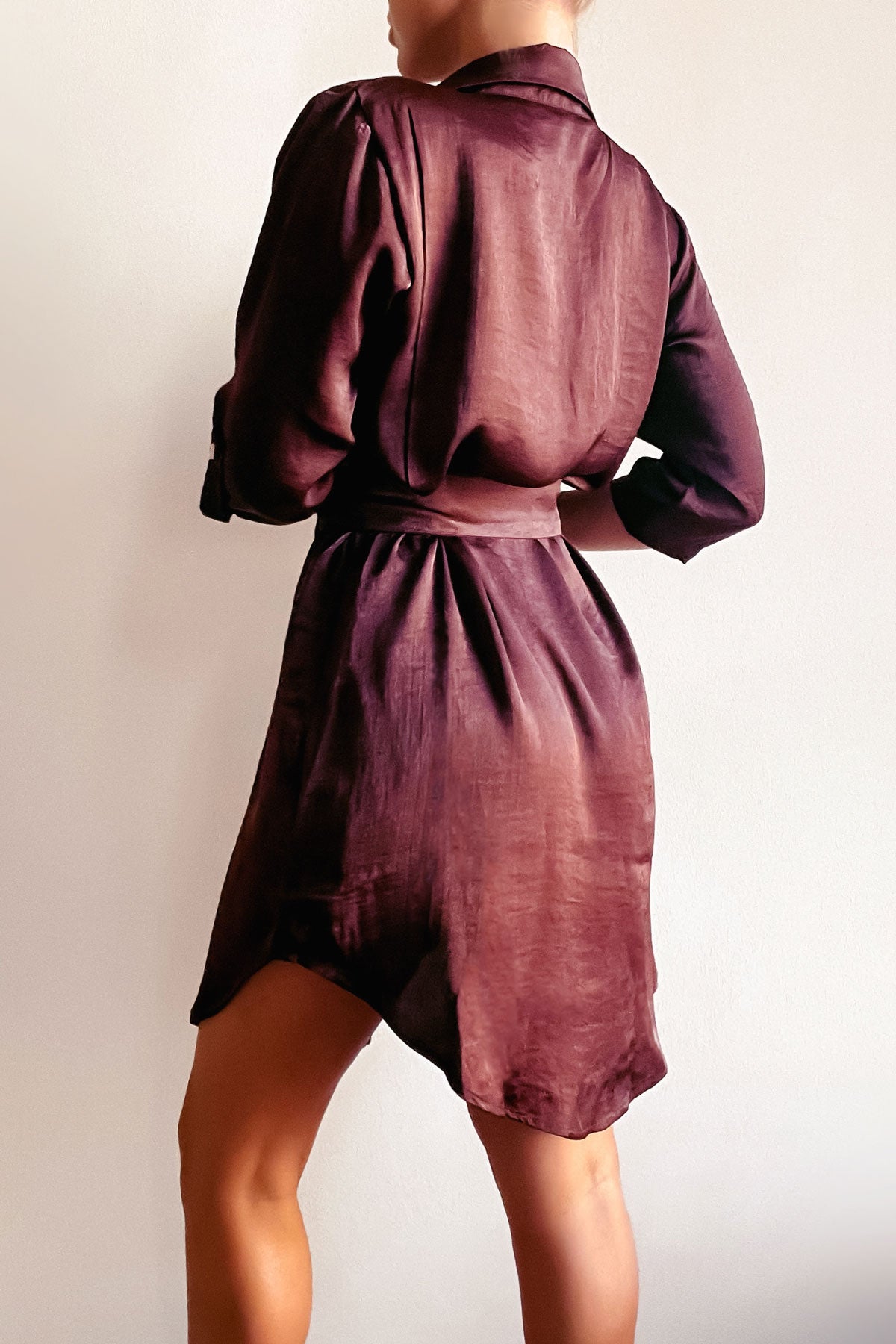 Soft Focus - Chocolate Casual Shirt-Dress